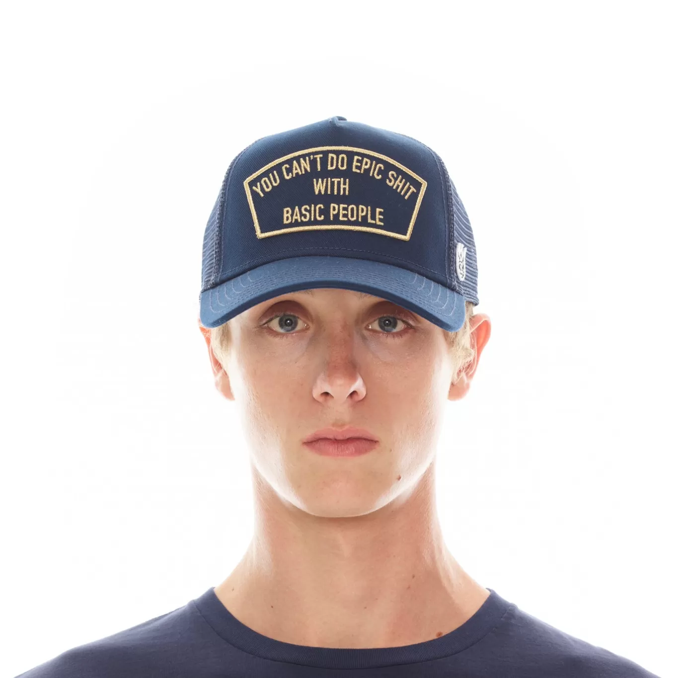 Cult Of Individuality Trucker Hats<CANT DO EPIC SH*T MESH BACK TRUCKER CURVED VISOR NAVY HAT BLUE
