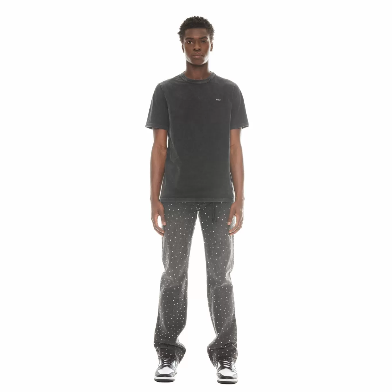 Cult Of Individuality T-Shirts<SHIMUCHAN LOGO SHORT SLEEVE CREW NECK T SHIRT IN VINTAGE BLACK