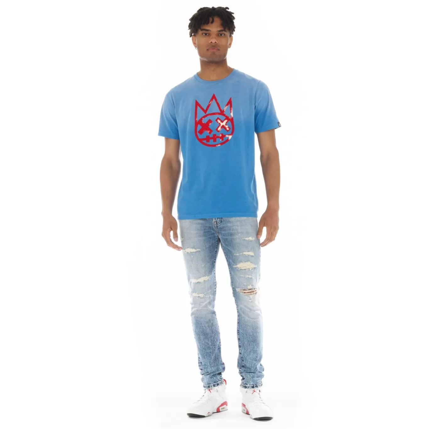 Cult Of Individuality T-Shirts<SHIMUCHAN LOGO SHORT SLEEVE CREW NECK TEE IN VINTAGE BLUE