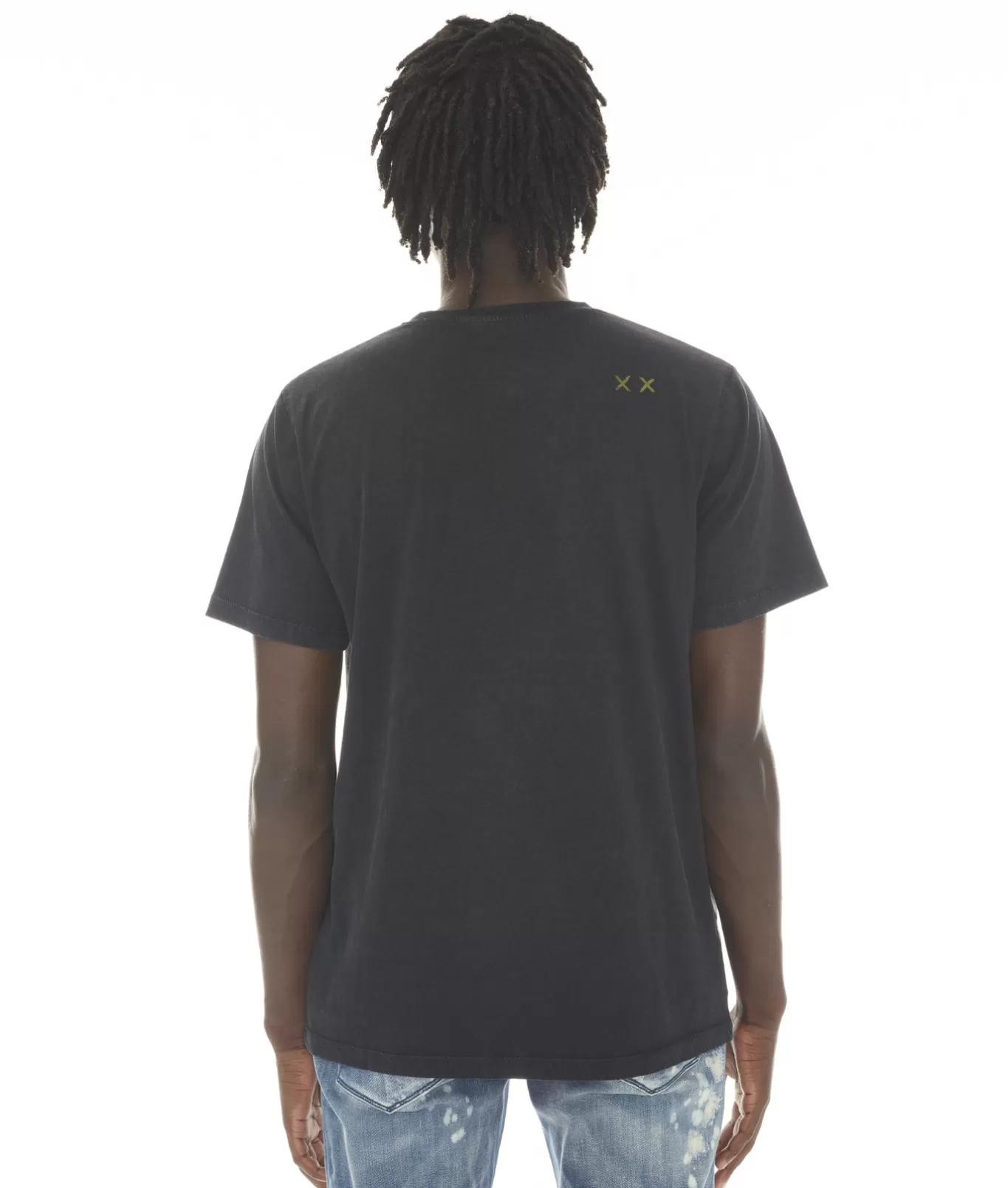 Cult Of Individuality T-Shirts<SHORT SLEEVE CREW NECK TEE "ROLLING STONED" IN /AC DC WASH BLACK