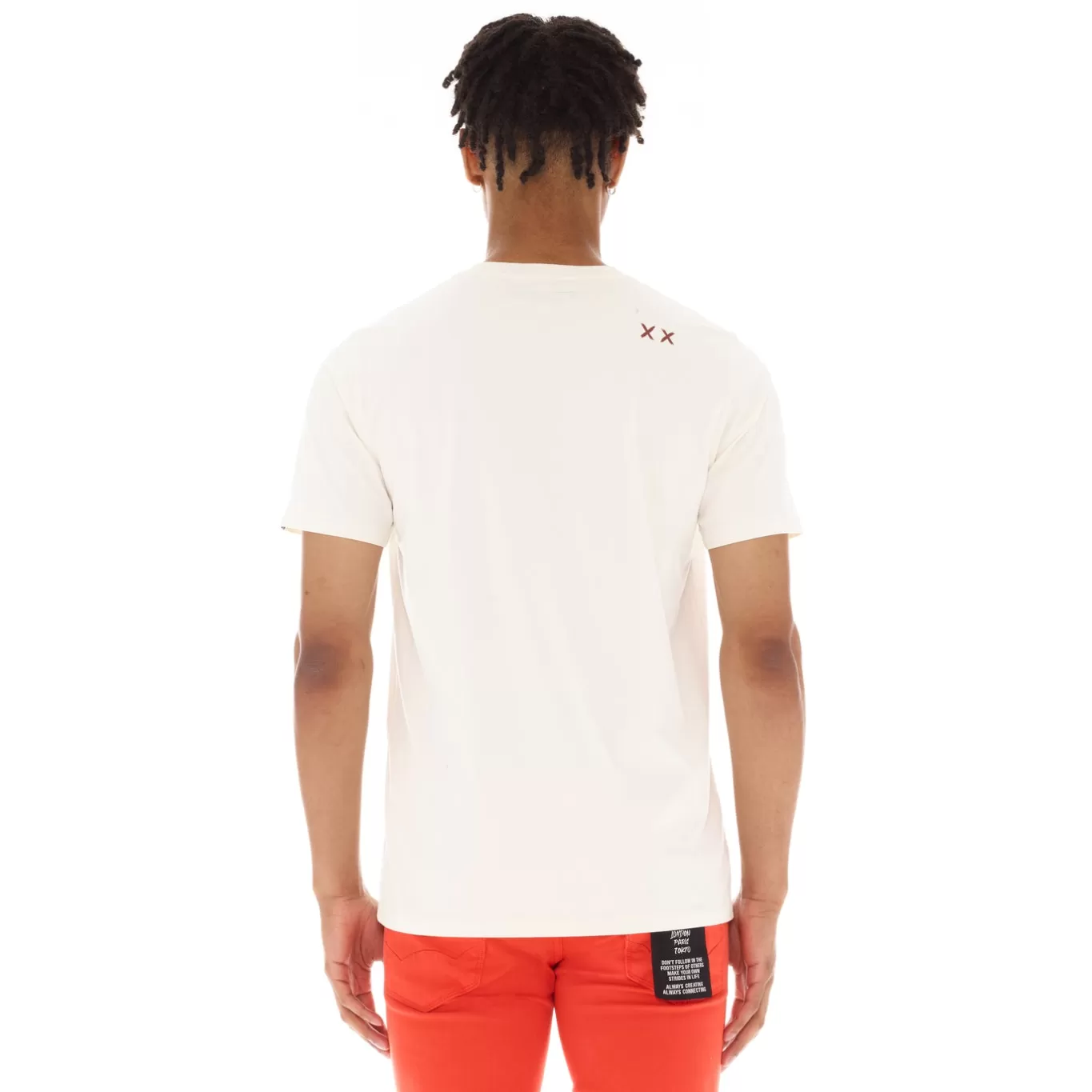 Cult Of Individuality T-Shirts<SHORT SLEEVE CREW NECK TEE "SAINTS & SINNERS" IN WINTER WHITE