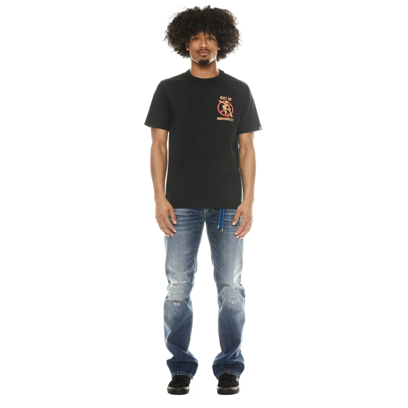 Cult Of Individuality T-Shirts<SHORT SLEEVE CREW NECK TEE "SAVE A SKATER" IN PIRATE BLACK