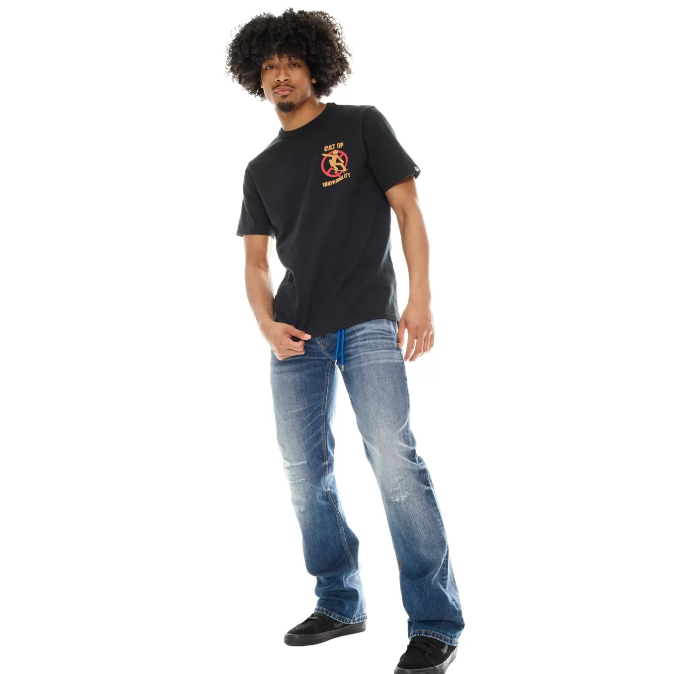Cult Of Individuality T-Shirts<SHORT SLEEVE CREW NECK TEE "SAVE A SKATER" IN PIRATE BLACK