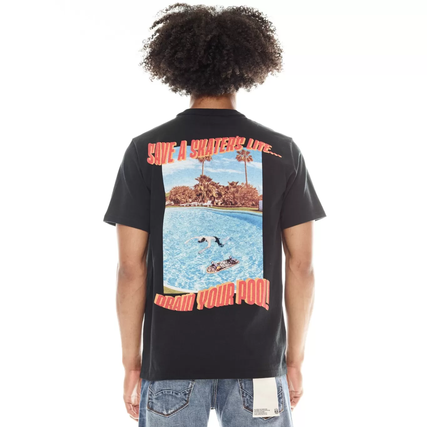 Cult Of Individuality T-Shirts<SHORT SLEEVE CREW NECK TEE "SAVE A SKATER" IN PIRATE BLACK
