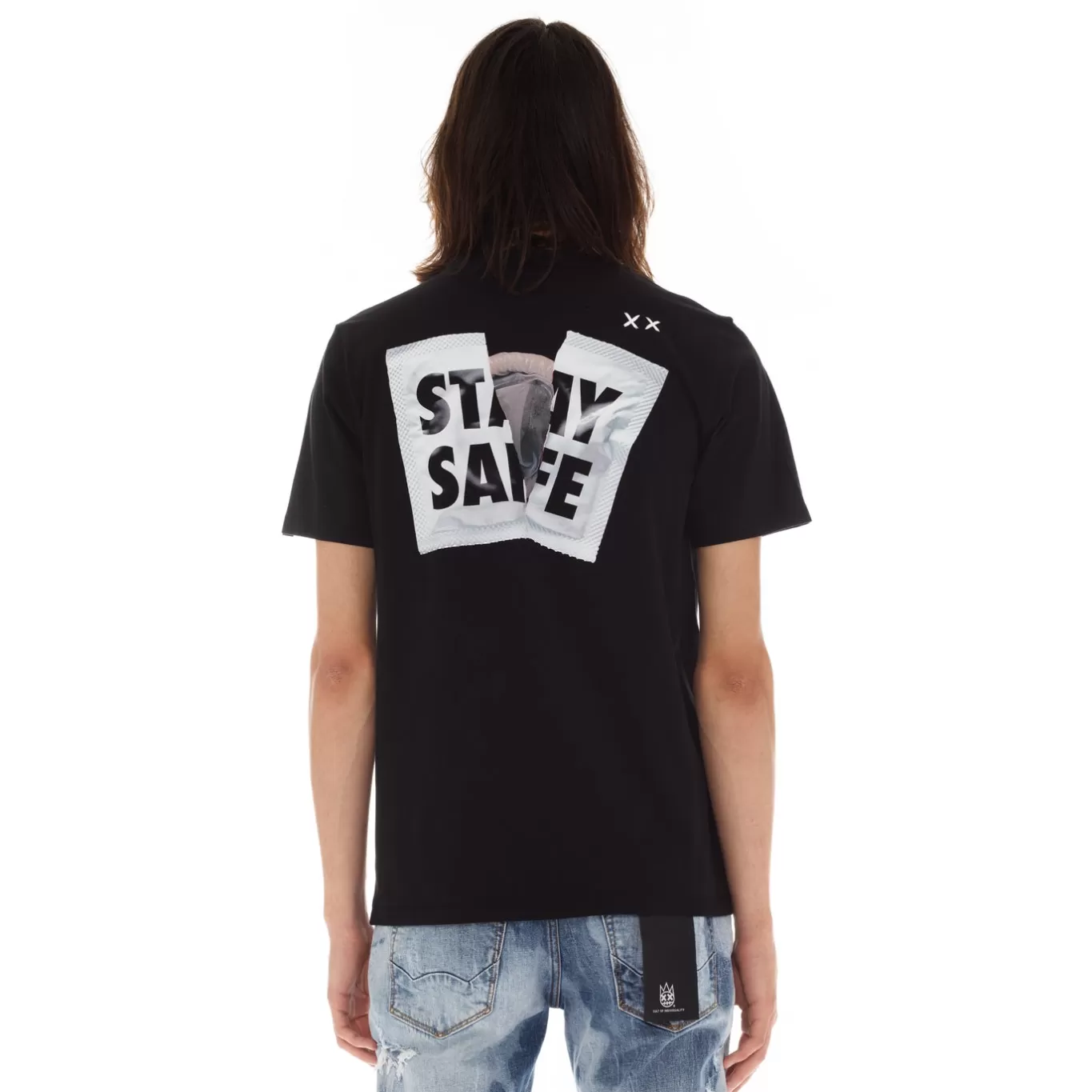 Cult Of Individuality T-Shirts<SHORT SLEEVE CREW NECK TEE "STAY SAFE" IN BLACK